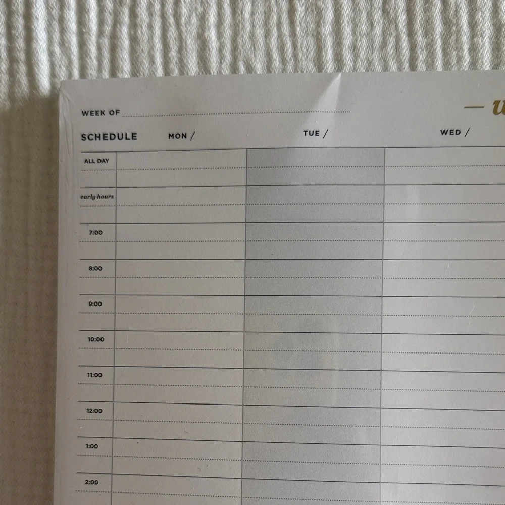 Weekly Planner and Notepad Set NWT